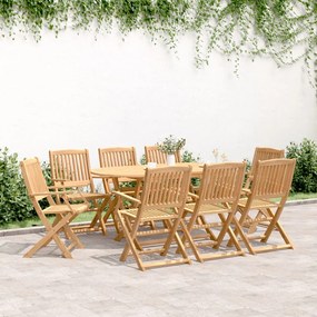 Set Da Pranzo Da Giardino 9 Pz Legno Massello Di Acacia /