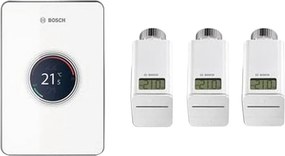 Kit termostato BOSCH Easy wi-fi con 3 testine bianco