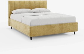 ONYX letto imbottito con vano contenitore e testiera verticale in tessuto certificato Oeko-Tex®
