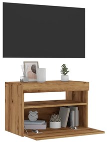 Mobile Porta Tv Con Led Artigianale 60x35x40 Cm Multistrato /