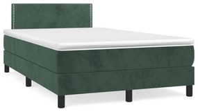 Giroletto A Molle Con Materasso Verde Scuro 120x190 Cm Velluto /