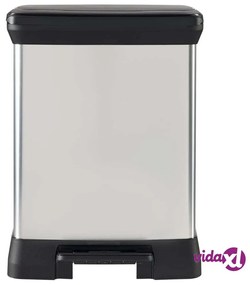 Curver Pattumiera a Pedale Doppia Deco 10L+18L Argento