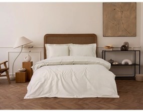 Set copripiumino e federa beige in raso di cotone per letto matrimoniale/per letto esteso 240x220 cm Elegant – Mijolnir