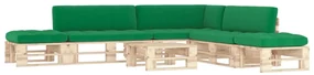 Set divani in pallet con cuscini 6 pz in pino impregnato