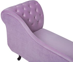 Chaise longue destra in velluto viola lilla NIMES Beliani