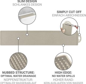 Tappetino scolapiatti beige in plastica 42x8 cm Slim – Wenko