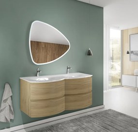 Mobile sottolavabo e lavabo Armonia rovere oro in mdf L 140 x H 56 x P 49 cm 2 vasche 4 cassetti