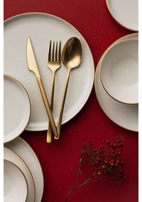 Set da tavola 16 pezzi beige/oro in porcellana