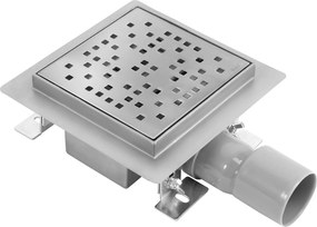 Scarico lineare REA DOTS 150x150 Nickel Brush