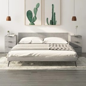 Comodini 2 Pz Grigio Cemento 40x36x65 Cm /