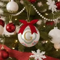 Pallina Natale lettera G 10 cm Royal Garden