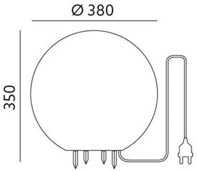 Luce da esterno decorativa GARDEN BALL 1xE27/40W/230V IP65 d. 38 cm