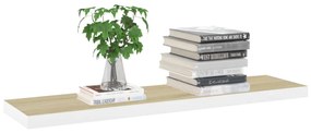 Scaffali a parete 4 pz rovere e bianco 120x23,5x3,8 cm in mdf