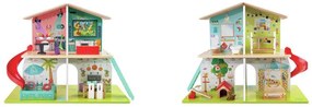 Casetta colorata a due piani con scivolo ed effetti sonori
