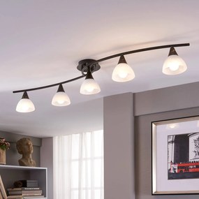 Plafoniera soffitto Della Lindby, dimmerabile, Nero, Soggiorno / Sala da pranzo, Vetro, Campagna / Rustiche, Plafoniera