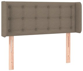 Testiera ad orecchio tortora 83x16x78/88 cm in tessuto