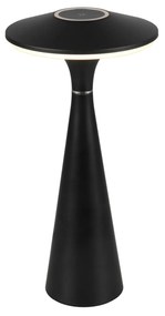 Lampada da tavolo ricaricabile nera Torrez Trio
