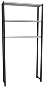 Mobile Coprilavatrice Stile Industrial 70x21x150 Con 3 Ripiani Ida Bianco