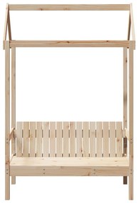 Panchina con tetto 117,5x70x176,5 cm in legno massello di pino
