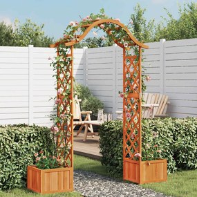Pergola Da Giardino Con Fioriera İn Legno Massello Di Abete /