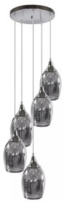 Lampadario a sospensione con filo MARINA 5xE27/60W/230V cromo