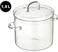 Pentola in vetro borosilicato 1,8 L con coperchio