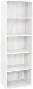 Libreria Componibile Multifunzionale in MDF e Frassino, Vari Formati e Colori, 42 x 29 x 89h / Bianco