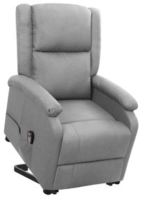 Poltrona Alzapersona Grigio Chiaro Tessuto /