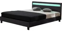 Letto con led Maria 140x190 cm colore Nero