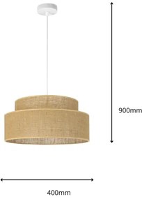 Lampadario a sospensione con filo BOHO 1xE27/60W/230V diametro 40 cm beige