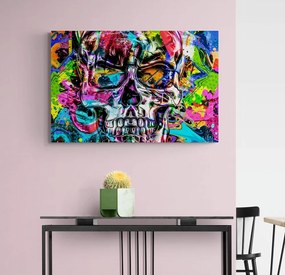 Stampa su tela – Teschio artistico colorato