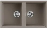 Lavello Elleci Incasso 2 vasche 83,6x48,8 Best 450 Sottotop Keratek Plus Grigio Dove Grey LKB45093BSO