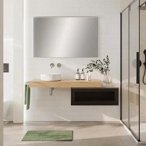 Specchio con illuminazione integrata bagno rettangolare Lumea L 60 x H 75 x P 4 cm grigio / argento