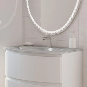 Lavabo da appoggio Sting a incasso rettangolare in vetro L 70 x P 52 x H 16 cm bianco