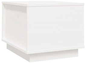 Tavolino da salotto bianco 40x50x35 cm legno massello di pino