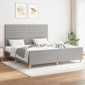 Giroletto Senza Materasso Grigio Chiaro 160x200 Cm Tessuto /