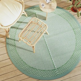 Tappeto Da Esterno Arakıl Verde Ø160 Cm İn Pp /