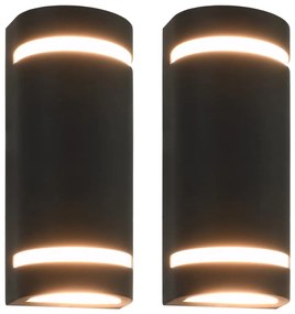 Lampade Da Parete Da Esterno 2 Pz 35 W Nere Semicircolari /