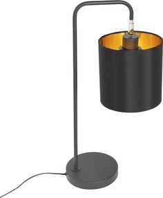 Lampada da tavolo moderna nera con interno dorato - Lofty