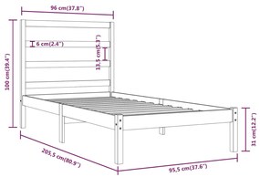 Giroletto in Legno Massello di Pino 90x200 cm