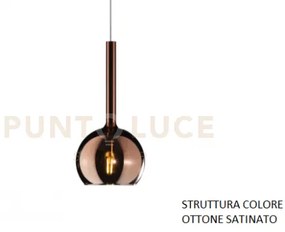 Applique ottone sat. 1 luce piccola vetro rame 1155os-a-ra