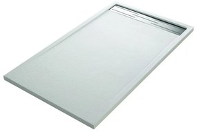 Piatto doccia SENSEA in resina Neo Metal Grid bianco L 70 x L 140 x H 3.5 cm opaco effetto pietra