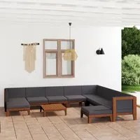 Set Divani da Giardino 11 pz con Cuscini in Massello di Acacia cod mxl 37877