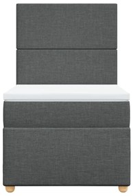 Giroletto a molle con materasso grigio scuro 90x190 cm tessuto