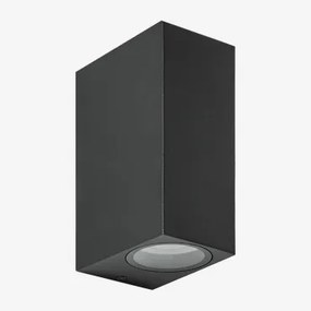 Lampada Da Parete In Alluminio Con 2 Punti Luce Dolton Nero - Sklum