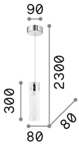 Sospensione Moderna Flam Vetro Bianco 1 Luce E27 Small