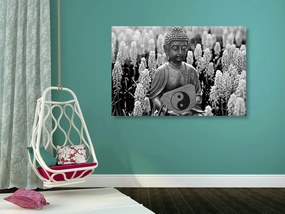 Quadro su tela – Buddha del Jin e Jang in bianco e nero