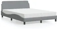 Letto con Materasso Grigio Chiaro 140x200cm Tessuto 3208404