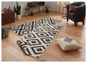 Tappeto da esterno nero e crema , 80 x 250 cm Malta - NORTHRUGS