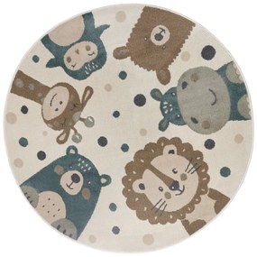 Tappeto beige per bambini ø 100 cm Animal Party - Hanse Home